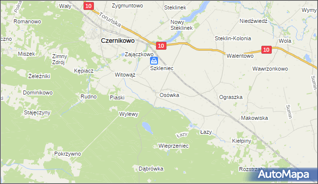 mapa Osówka gmina Czernikowo, Osówka gmina Czernikowo na mapie Targeo