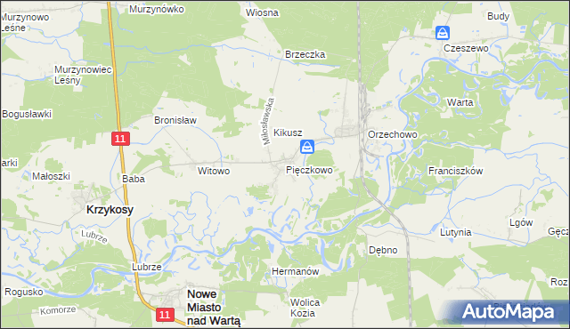 mapa Pięczkowo, Pięczkowo na mapie Targeo