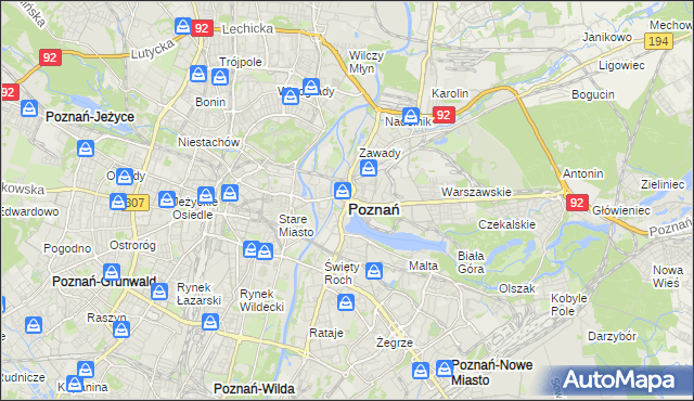 mapa Poznania, Poznań na mapie Targeo