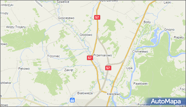 mapa Przemiarowo, Przemiarowo na mapie Targeo