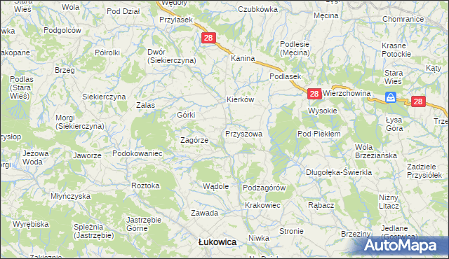 mapa Przyszowa, Przyszowa na mapie Targeo