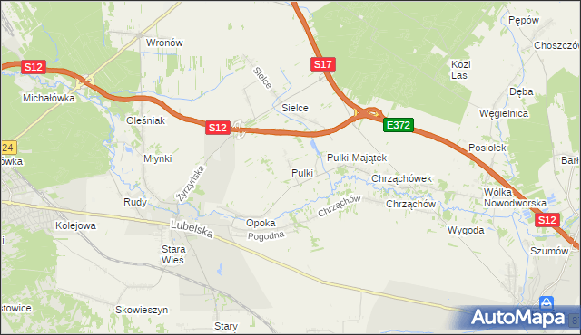 mapa Pulki, Pulki na mapie Targeo