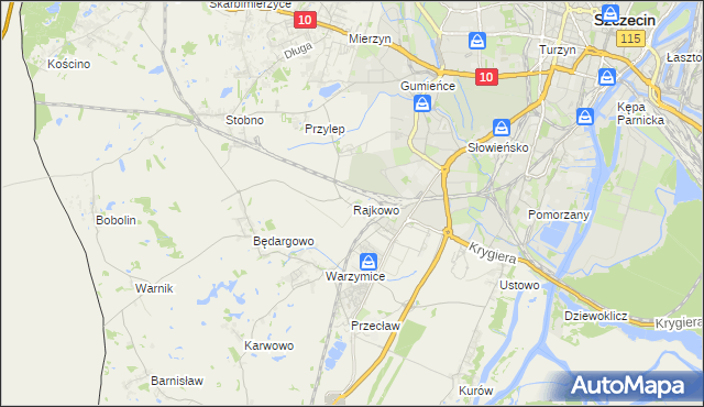 mapa Rajkowo, Rajkowo na mapie Targeo