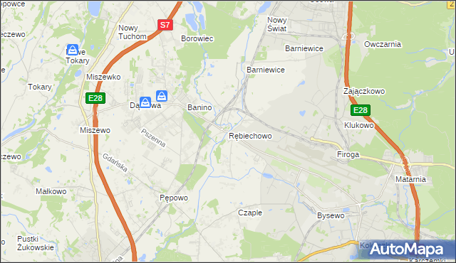 mapa Rębiechowo, Rębiechowo na mapie Targeo