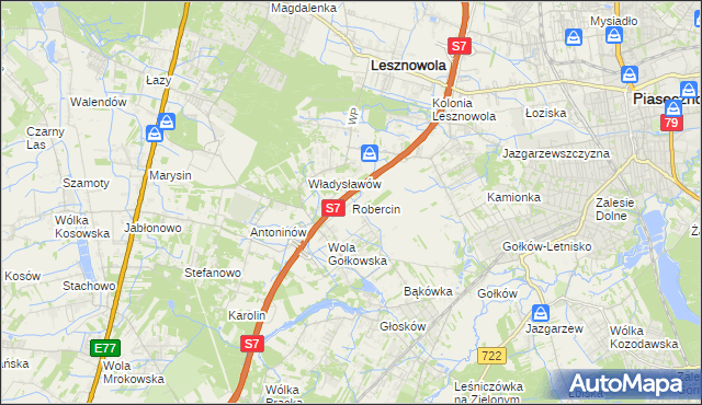 mapa Robercin, Robercin na mapie Targeo