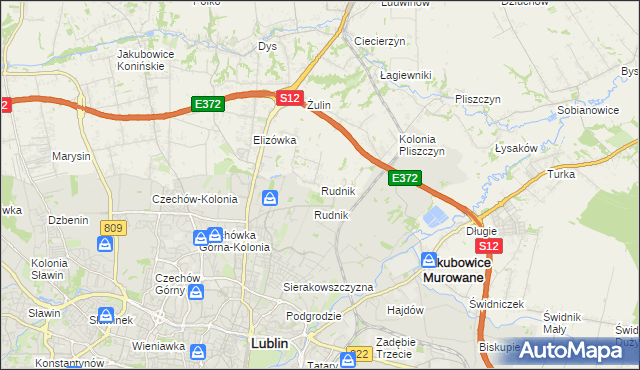mapa Rudnik gmina Wólka, Rudnik gmina Wólka na mapie Targeo