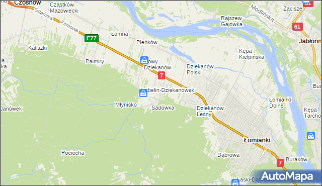 mapa Sadowa gmina Łomianki, Sadowa gmina Łomianki na mapie Targeo