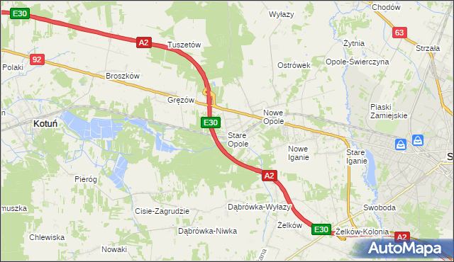 mapa Stare Opole, Stare Opole na mapie Targeo