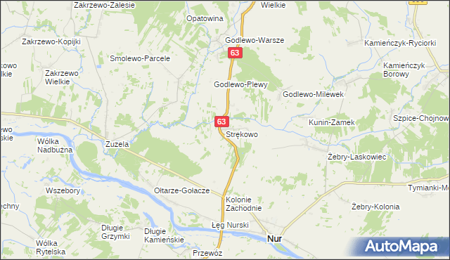 mapa Strękowo, Strękowo na mapie Targeo