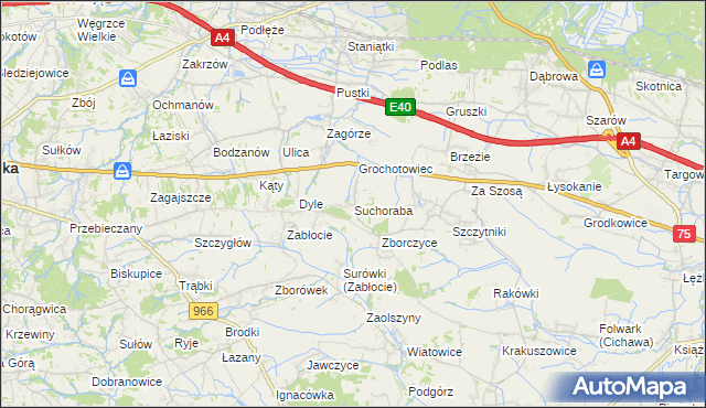 mapa Suchoraba, Suchoraba na mapie Targeo