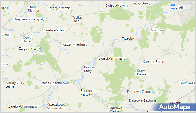 mapa Święck-Strumiany, Święck-Strumiany na mapie Targeo