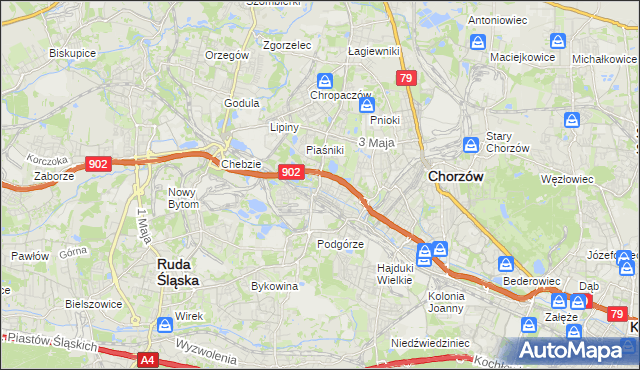 mapa Świętochłowice, Świętochłowice na mapie Targeo