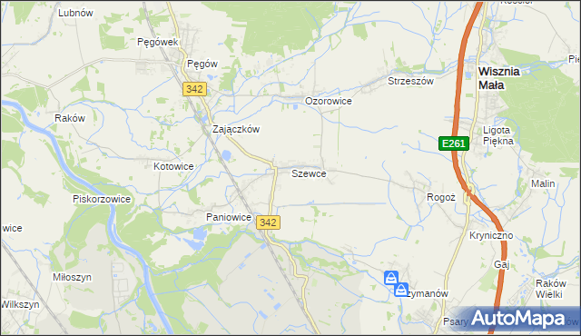 mapa Szewce gmina Wisznia Mała, Szewce gmina Wisznia Mała na mapie Targeo