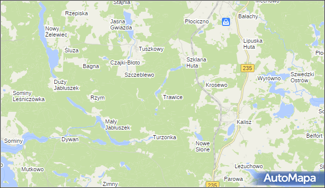mapa Trawice, Trawice na mapie Targeo