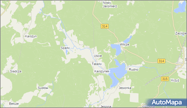 mapa Uście, Uście na mapie Targeo