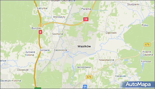 mapa Wasilków, Wasilków na mapie Targeo