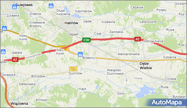mapa Wielgolas Brzeziński, Wielgolas Brzeziński na mapie Targeo
