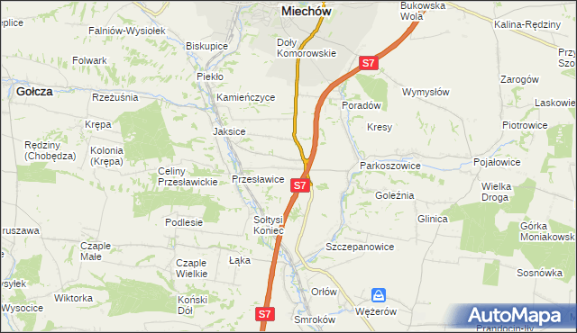 mapa Wielki Dół gmina Miechów, Wielki Dół gmina Miechów na mapie Targeo