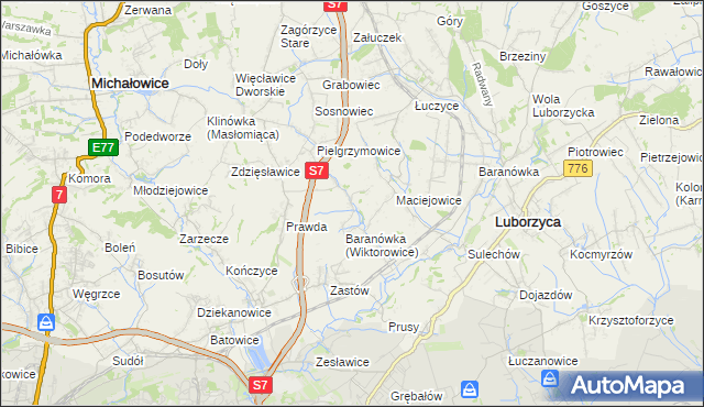 mapa Wiktorowice, Wiktorowice na mapie Targeo