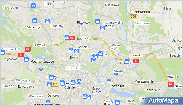 mapa Winogrady, Winogrady na mapie Targeo