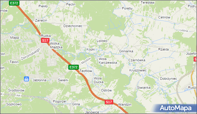 mapa Wola Karczewska, Wola Karczewska na mapie Targeo
