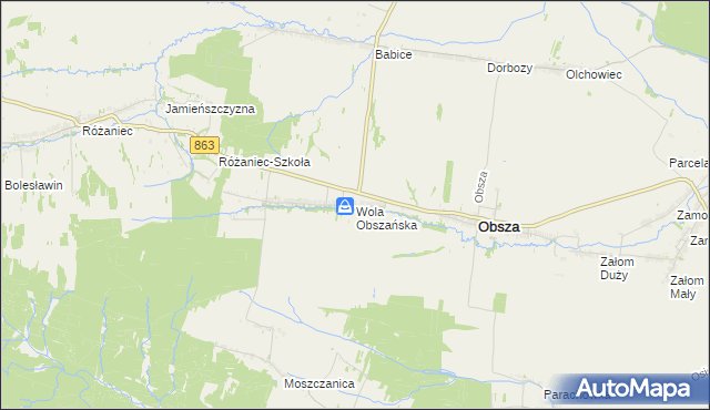 mapa Wola Obszańska, Wola Obszańska na mapie Targeo