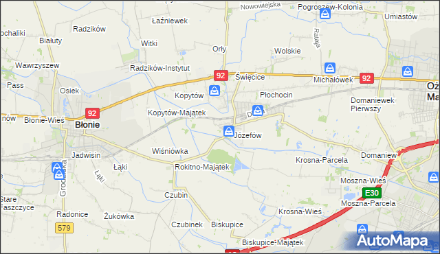 mapa Wolica gmina Ożarów Mazowiecki, Wolica gmina Ożarów Mazowiecki na mapie Targeo