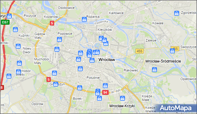 mapa Wrocławia, Wrocław na mapie Targeo