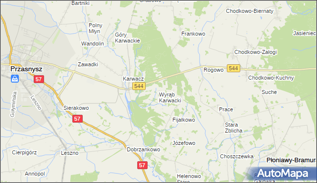 mapa Wyrąb Karwacki, Wyrąb Karwacki na mapie Targeo