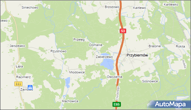 mapa Zabierzewo, Zabierzewo na mapie Targeo