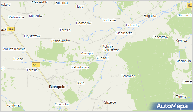 mapa Grobelki gmina Białopole, Grobelki gmina Białopole na mapie Targeo