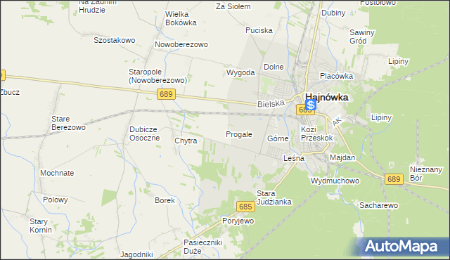 mapa Progale, Progale na mapie Targeo