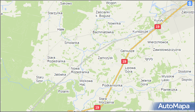 mapa Zamczysk gmina Sokółka, Zamczysk gmina Sokółka na mapie Targeo