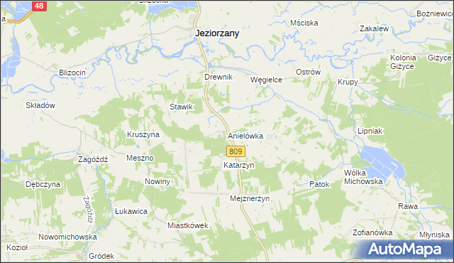 mapa Anielówka gmina Michów, Anielówka gmina Michów na mapie Targeo