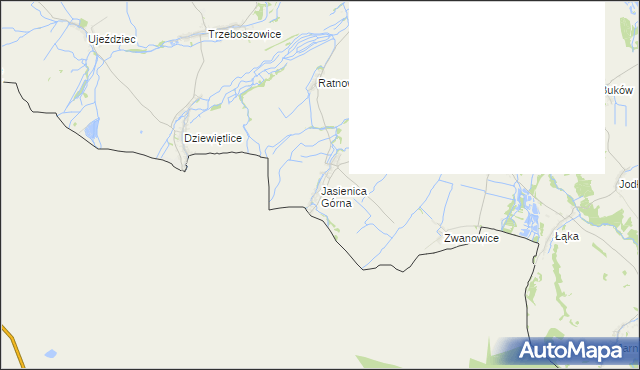 mapa Jasienica Górna, Jasienica Górna na mapie Targeo