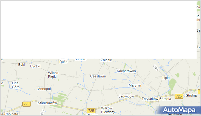 mapa Zalesie gmina Błędów, Zalesie gmina Błędów na mapie Targeo