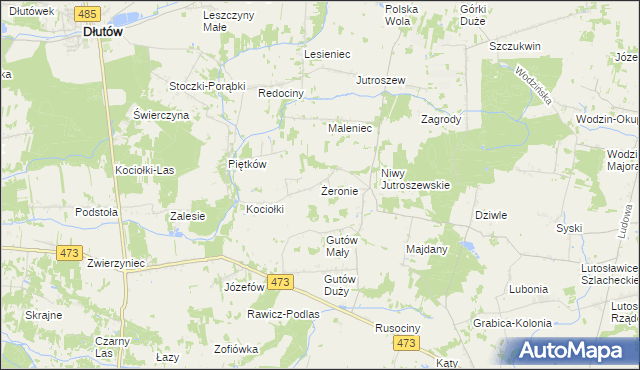 mapa Żeronie, Żeronie na mapie Targeo