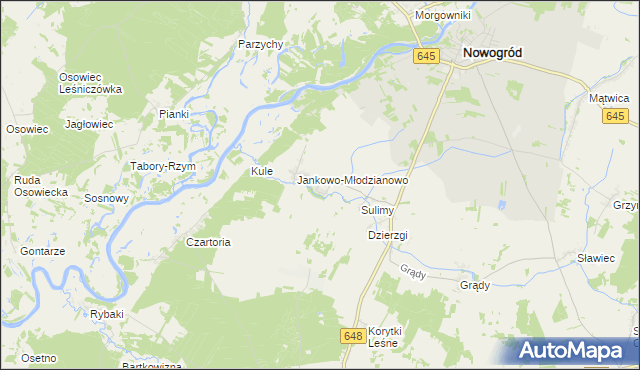 mapa Jankowo-Skarbowo, Jankowo-Skarbowo na mapie Targeo