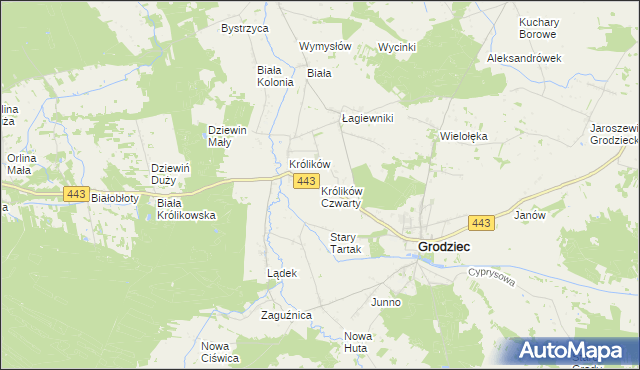 mapa Królików Czwarty, Królików Czwarty na mapie Targeo