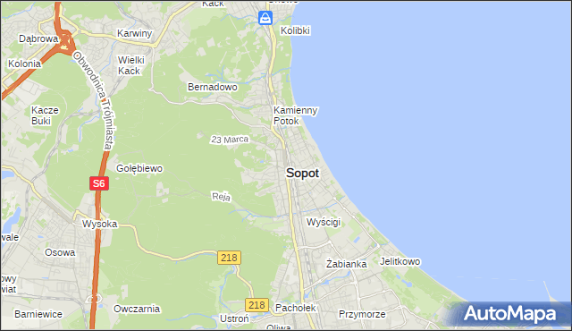 mapa Sopotu, Sopot na mapie Targeo