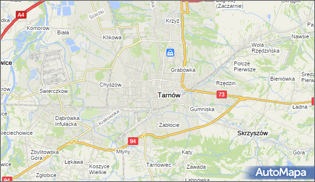 mapa Tarnów, Tarnów na mapie Targeo