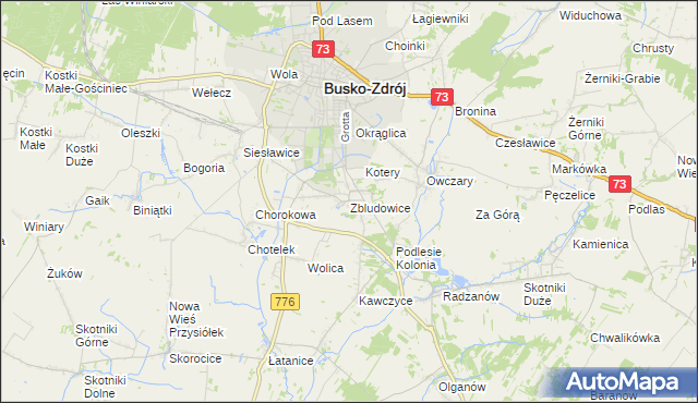 mapa Zbludowice, Zbludowice na mapie Targeo