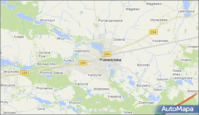 mapa Pobiedziska, Pobiedziska na mapie Targeo