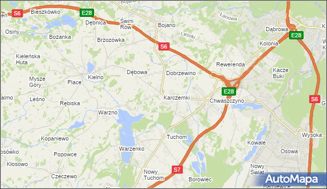 mapa Karczemki gmina Szemud, Karczemki gmina Szemud na mapie Targeo