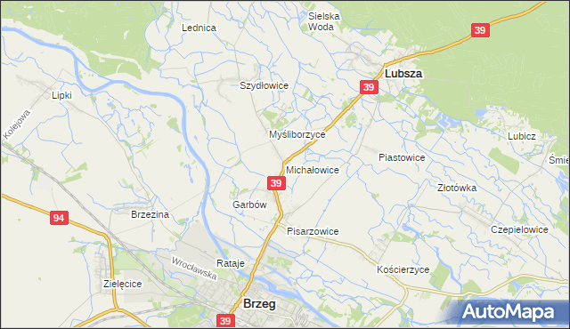 mapa Michałowice gmina Lubsza, Michałowice gmina Lubsza na mapie Targeo