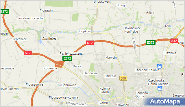 mapa Natalin gmina Jastków, Natalin gmina Jastków na mapie Targeo