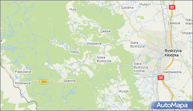 mapa Nowa Bystrzyca, Nowa Bystrzyca na mapie Targeo