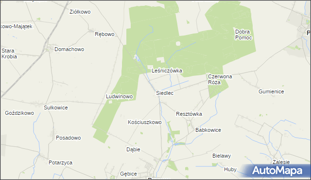 mapa Siedlec gmina Pępowo, Siedlec gmina Pępowo na mapie Targeo