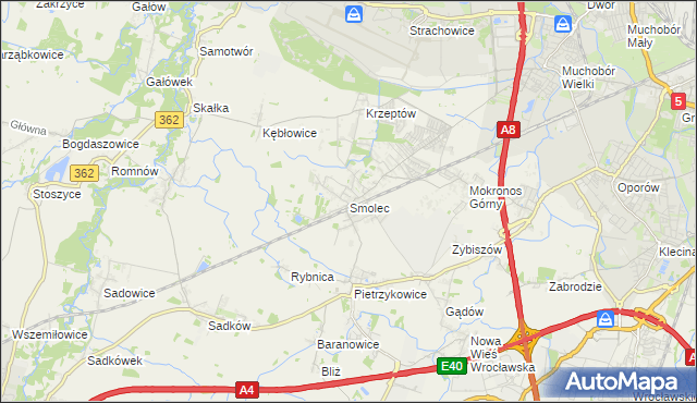 mapa Smolec, Smolec na mapie Targeo