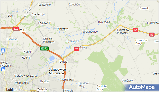 mapa Turka gmina Wólka, Turka gmina Wólka na mapie Targeo